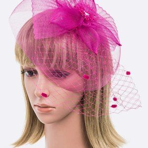 Oversize  Color Fascinator Head Piece Barbie - Fuchsia Hot Pink
